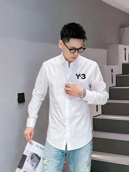 Y3 Yamamoto Рубашки Весна Yamamoto Yohji Модный бренд Signature Мужская рубашка Тренд Повседневная Деловая Рубашка Y3 Топы С длинными Рукавами