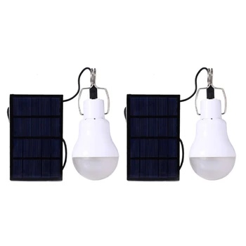 2X Светодиодных лампы на солнечной батарее, Портативная Энергетическая лампа для кемпинга на открытом воздухе мощностью 15 Вт