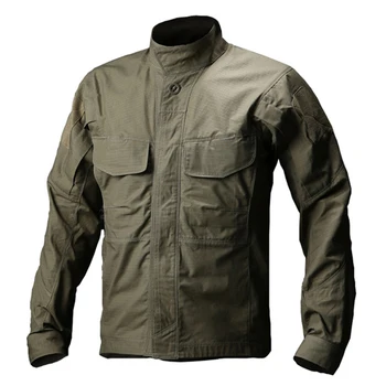 2023 Военная тактическая камуфляжная рубашка с длинным рукавом, мужская весенне-летняя рубашка-карго, боевая форма армейских солдат с несколькими карманами