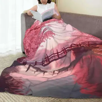 Бридж из вишневого цвета Ультрамягкое одеяло из микрофлиса Модная теплая гостиная в нескольких стилях