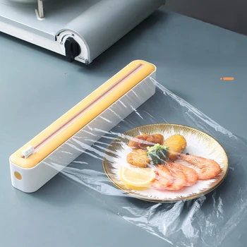 Упаковка из фольги 1 2 Коробка Аксессуары для упаковки Пластиковой кухонной упаковки для резки Магнитный диспенсер-слайдер для нарезки пищевой пленкой
