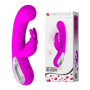 Pretty love Usb 12-скоростной вибратор G Spot Rabbit Женские секс-игрушки для женщин Двойные Вибраторы Sexo Clitoris