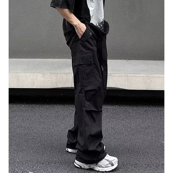 Красивый мужской комбинезон с несколькими карманами, мужские повседневные брюки модного бренда ins в гонконгском стиле, брюки в функциональном стиле для хай-стрит