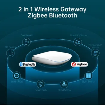 Интеллектуальный шлюз TUYA 2 В 1 Объединяет Zigbee и Blueteeth В двухрежимный беспроводной шлюз для управления устройством 