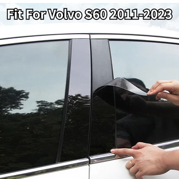 Комплекты накладок на автомобильные стойки Possbay, дверные оконные накладки для Volvo S60 2011 2012 2013-2021 2022 2023, наклейка на колонку BC