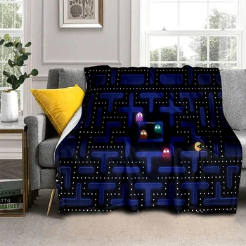 3D Pacman Ретро классика, игровое одеяло для геймеров, мягкое покрывало для дома, кровати, дивана, офиса для пикника, путешествий, одеяла для детей