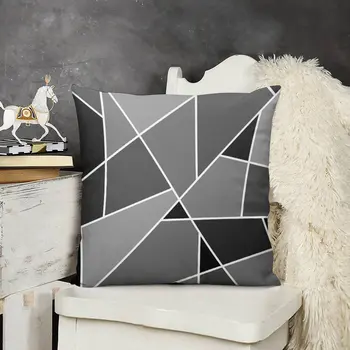 Серая подушка с современным геометрическим рисунком, декоративные диванные подушки, декоративные подушки для гостиной