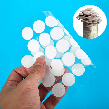 32 шт. /лист Синтетической стерильной сетчатой фильтровальной бумаги с наклейками 20 мм Гидрофобная дышащая мембрана для выращивания грибов широкой ширины