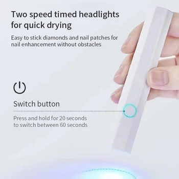 Портативная салонная быстросохнущая USB-сушилка для ногтей, Инструменты для домашней Фототерапии, Профессиональная УФ-светодиодная лампа для ногтей, Мини-ручка-фонарик