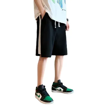Стильные шорты, мужские летние свободные универсальные повседневные брюки, верхняя одежда, Тонкие укороченные брюки, большой размер, сшитые Спортивные баскетбольные