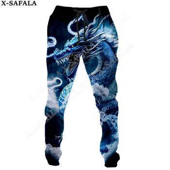 Брюки с принтом Myth Dragon Art Moon, мужские и женские спортивные брюки, повседневные длинные джоггеры с завязками, уличная одежда, весенне-осенние спортивные брюки-5