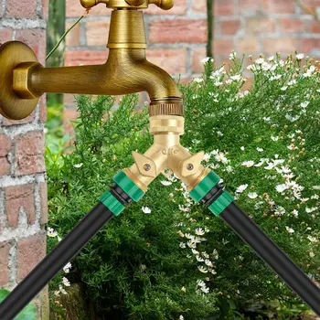 Женский Y-образный соединитель для садового шланга, прочный латунный двухсторонний шаровой кран, быстроразъемный оросительный клапан для садового крана
