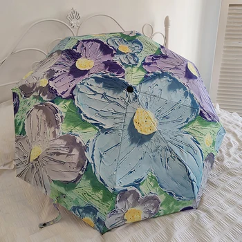 Эстетичный Открытый зонт дизайнерского искусства, Автоматический, водонепроницаемый от ультрафиолета, Милый зонтик для детей, Маленький Китайский Клубничный Paraguas Sunny Angel
