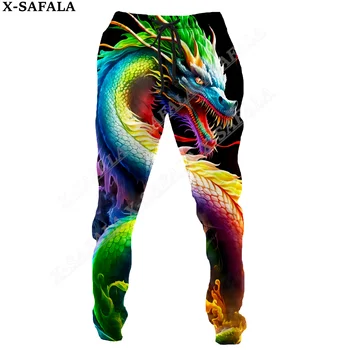 Брюки с принтом Myth Dragon Art Moon, мужские и женские спортивные брюки, повседневные длинные джоггеры с завязками, уличная одежда, весенне-осенние спортивные брюки-5