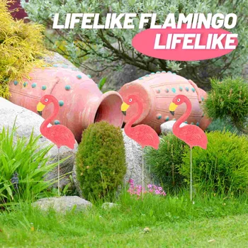 Имитация орнамента из смолы Фламинго Наружные скульптурные украшения Фламинго Декор Декорации двора Пластиковый газон