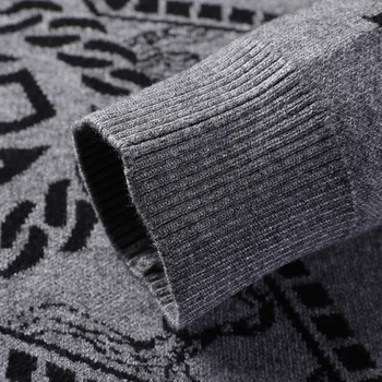 Высококачественный Доступный Роскошный Модный Мужской свитер, Зимний Модный Повседневный Свитер в стиле Ретро, Мужской свитер