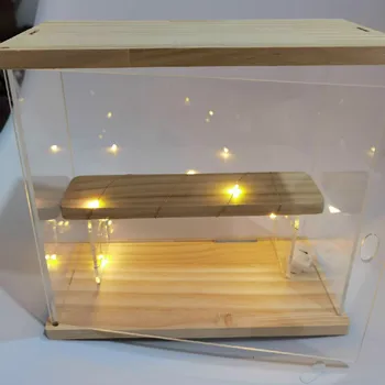 Витрина Riser Tier Display Light Led Case Riser Shelves Коробка С 2-4 Фигурными Акриловыми Подставками Для Хранения Духов Прозрачная Деревянная