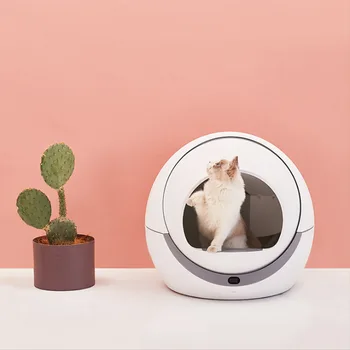 Оптовый интеллектуальный туалет для кошачьего туалета petree, электрический автоматический самоочищающийся роскошный ящик для кошачьего туалета