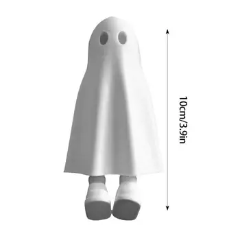 Мини фигурка призрака на Хэллоуин Настольные статуэтки призраков из смолы Милый Призрак с телескопическими ножками для украшения дома вечеринки на Хэллоуин