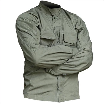 2023 Военная тактическая камуфляжная рубашка с длинным рукавом, мужская весенне-летняя рубашка-карго, боевая форма армейских солдат с несколькими карманами