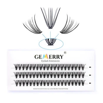 Gemerry Individual Cluster Lashes 30D Наращивание ресниц своими руками, 60шт Готовых Объемных ресниц, Профессиональные Инструменты для макияжа