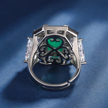 Vinregem 8*12 мм, созданный в лаборатории Сапфир, Изумруд, Аквамарин, Драгоценный камень, Винтажное кольцо для женщин, Свадебные Украшения, подарки, ювелирные украшения